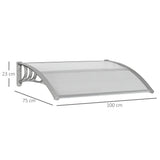 easycomfort tettoia in policarbonato anti uv da esterno per porte e finestre 200x80cm