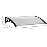 easycomfort easycomfort pensilina da esterno per finestre e porte in policarbonato e alluminio 110x60x18cm trasparente