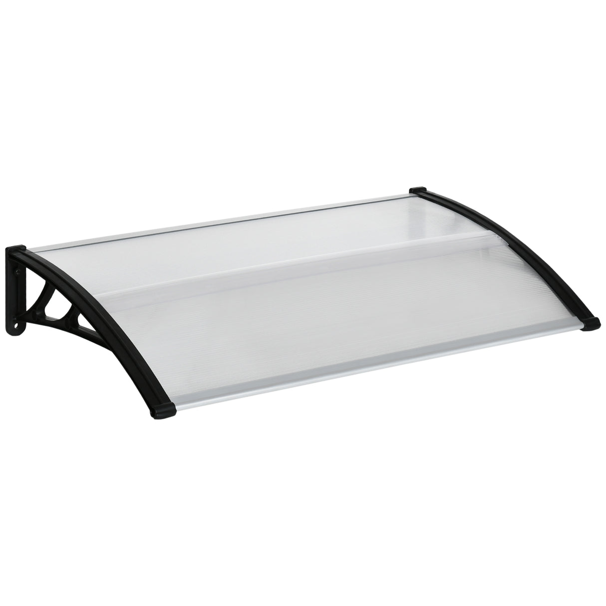 easycomfort easycomfort pensilina da esterno per finestre e porte in policarbonato e alluminio 110x60x18cm trasparente