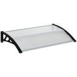 easycomfort easycomfort pensilina da esterno per finestre e porte in policarbonato e alluminio 110x60x18cm trasparente