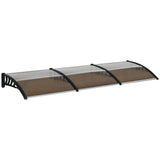 easycomfort easycomfort pensilina da esterno per finestre e porte in policarbonato e alluminio 303x100x26cm marrone