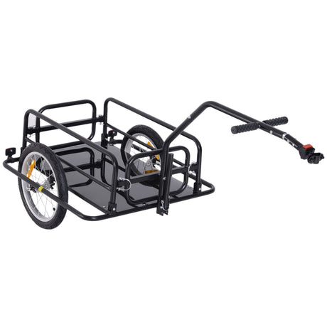 easycomfort easycomfort carrello rimorchio per bicicletta nero 156x72x82cm