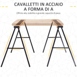 easycomfort easycomfort set 2 cavalletti da lavoro pieghevoli in acciaio portata 250kg