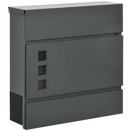 easycomfort cassetta postale in acciaio zincato con 3 fessure e 2 chiavi di sicurezza 37x10.5x37 cm grigio