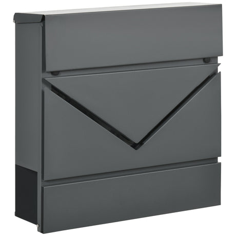 easycomfort cassetta postale in acciaio zincato con portagiornali e 2 chiavi di sicurezza 37x10.5x37 cm grigio