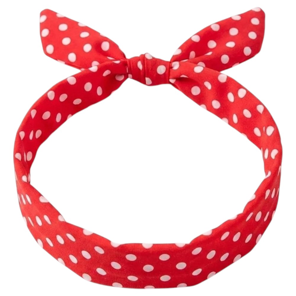 Bandeau Vintage Rouge à Pois