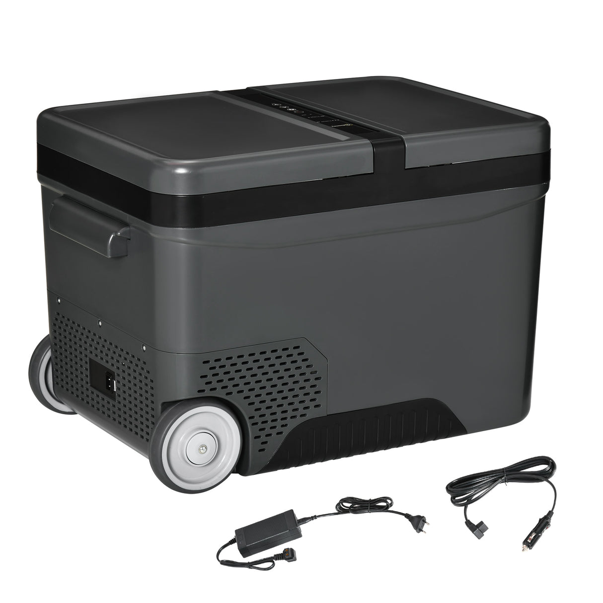 easycomfort frigo portatile elettrico a compressore da 35l con maniglia telescopica e ruote frigorifero piccolo da 12 24v dc e 110 240v ac per auto e camion