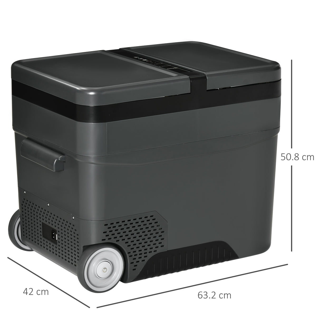 easycomfort frigo portatile elettrico a compressore da 45l con maniglia telescopica e ruote frigorifero piccolo da 12 24v dc e 110 240v ac per auto e camion