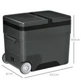 easycomfort frigo portatile elettrico a compressore da 45l con maniglia telescopica e ruote frigorifero piccolo da 12 24v dc e 110 240v ac per auto e camion