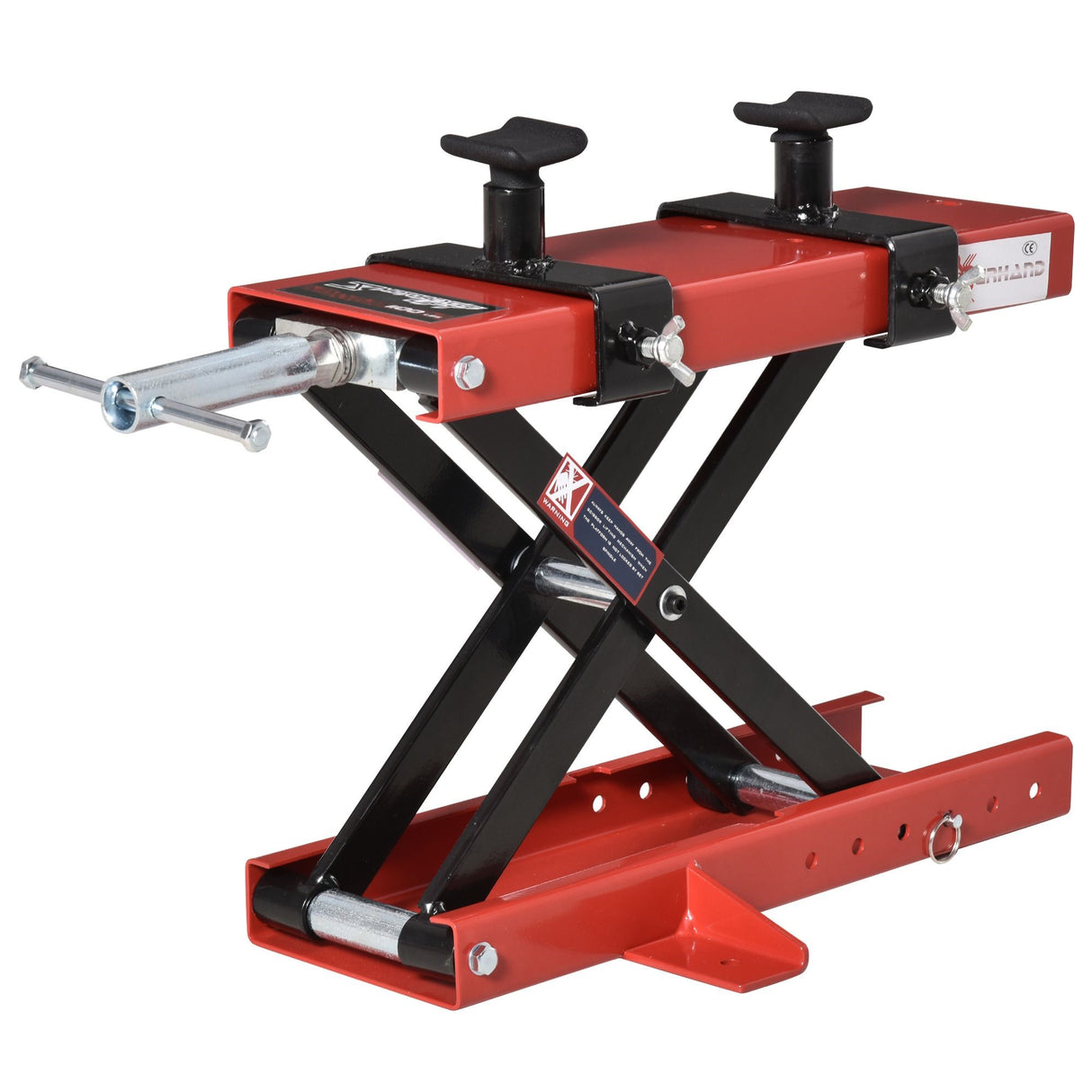 easycomfort cavalletto alzamoto a forbice centrale regolabile fino 500kg in metallo rosso