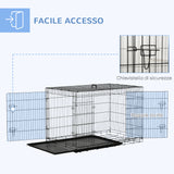 easycomfort easycomfort gabbia trasportino in acciaio per animali pieghevole nero 122x77x82cm