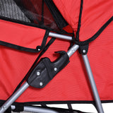 easycomfort easycomfort passeggino per cani pieghevole carrello per animali domestici rosso 75 x 45 x 97cm