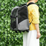 easycomfort trasportino zaino per cani e gatti con tasche laterali maniglia telescopica e ruote 42x25x55cm grigio
