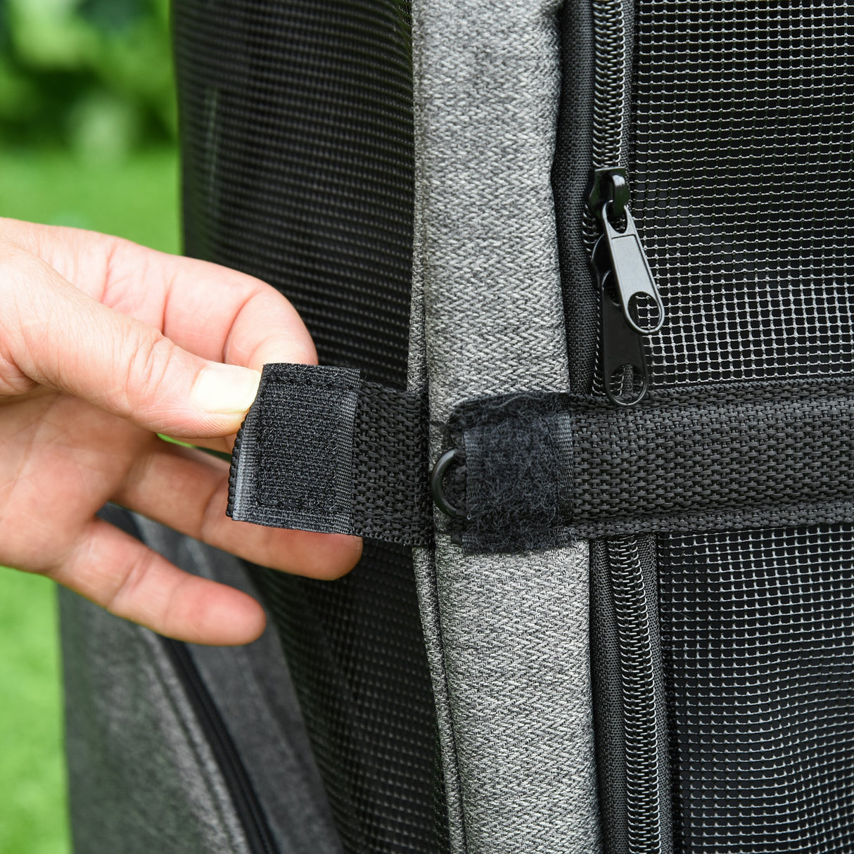 easycomfort trasportino zaino per cani e gatti con tasche laterali maniglia telescopica e ruote 42x25x55cm grigio