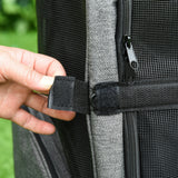 easycomfort trasportino zaino per cani e gatti con tasche laterali maniglia telescopica e ruote 42x25x55cm grigio