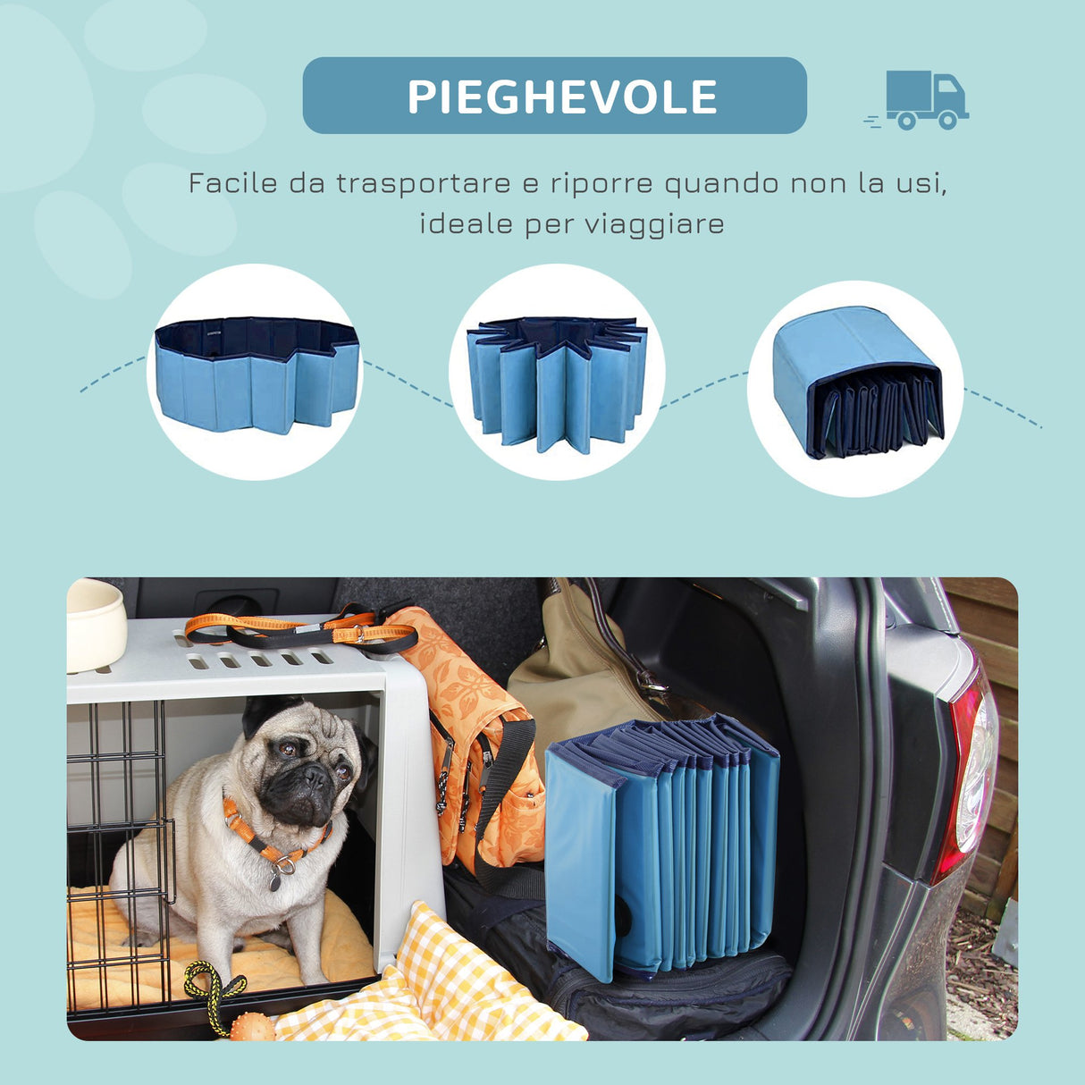 easycomfort easycomfort piscina in plastica bordo stabile per cani animali domestici blu 120x30cm
