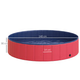 easycomfort easycomfort piscina pieghevole per cani in pvc rosso 140x30cm oxh