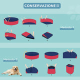 easycomfort easycomfort piscina pieghevole per cani in pvc rosso 140x30cm oxh