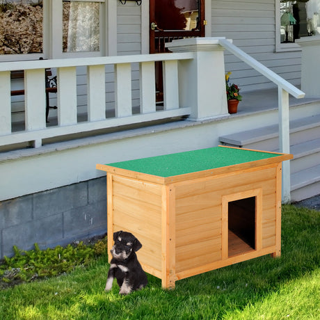 easycomfort easycomfort cuccia per cani impermeabile da esterno in legno di abete 85x58x58cm