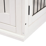 easycomfort casetta per cani fino 30kg da interno in legno e acciaio 58.5x81x 66cm bianco