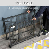 easycomfort easycomfort kennel per cani pieghevole porta con blocco 4 ruote fondo rimovibile
