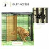 easycomfort recinto per cani pieghevole con copertura 8 pannelli con porta bloccabile 141x141x113cm nero