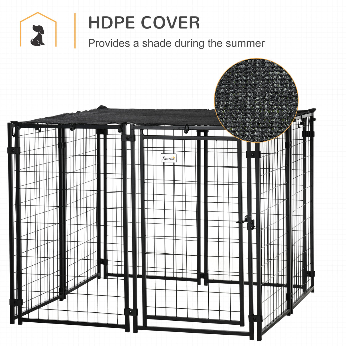 easycomfort recinto per cani pieghevole con copertura 8 pannelli con porta bloccabile 141x141x113cm nero