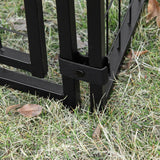 easycomfort recinto per cani pieghevole con copertura 8 pannelli con porta bloccabile 141x141x113cm nero