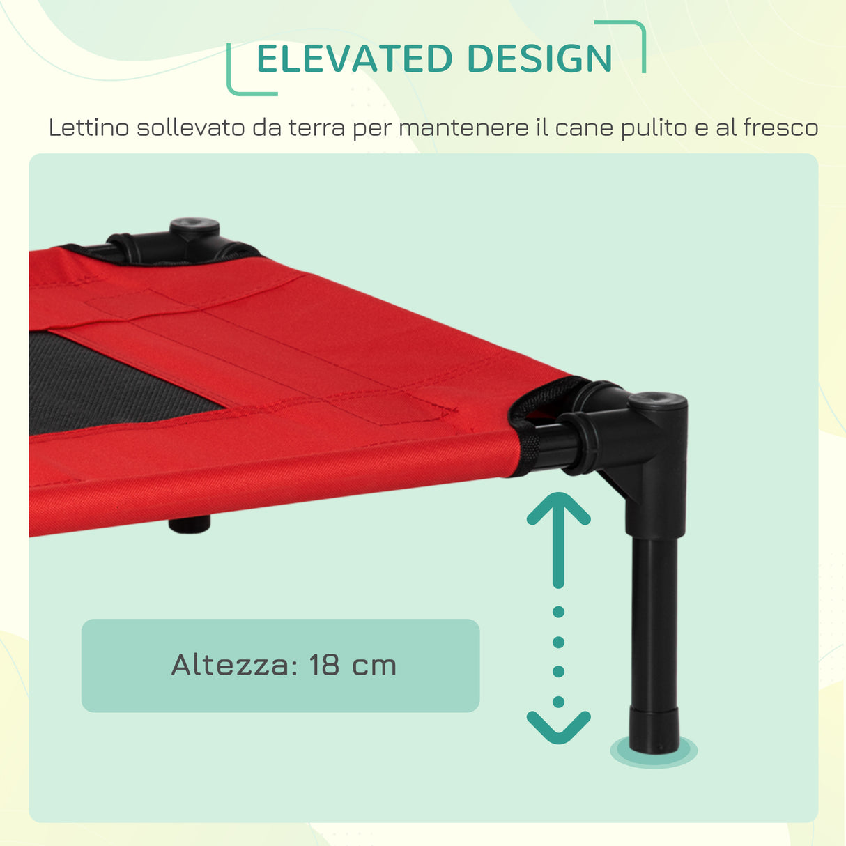 easycomfort easycomfort cuccia estiva brandina per cani fino a 11kg da esterno e da interno rossa