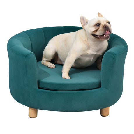 easycomfort easycomfort divano per cani imbottito con schienale e cuscino rimovibile cuccia per gatto da interno 65x64x37cm verde