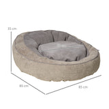 easycomfort easycomfort cuccia per cani imbottita con cuscino e bordi rialzati rivestimento in tessuto 85x85x35cm grigio