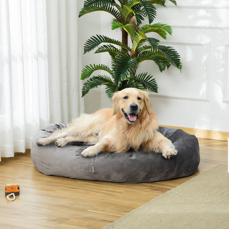 easycomfort easycomfort cuccia per cani imbottita con bordi rialzati e rivestimento sfoderabile 132x89x28cm grigio scuro