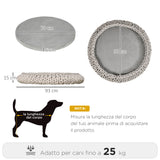 easycomfort cuccia per cani e gatti rotonda con bordi rialzati e cuscino lettino per cani imbottito effetto velluto 93x15cm grigia