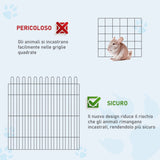 easycomfort easycomfort recinto per animali gatti cani cuccioli gabbia in acciaio 158 x 61cm nero