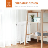 easycomfort cancellino per cani pieghevole a 3 pannelli porta centrale con blocco struttura in mdf 155x76cm bianco