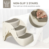 easycomfort scaletta per cani e gatti pieghevole con 3 gradini antiscivolo in pp 49x38x38 cm beige