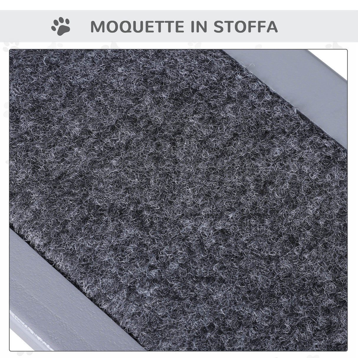 easycomfort scaletta per cani a 3 gradini con tappeto antiscivolo e spazio interno 40.5x44.5x38cm grigio