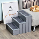 easycomfort scaletta per cani a 3 gradini con tappeto antiscivolo e spazio interno 40.5x44.5x38cm grigio