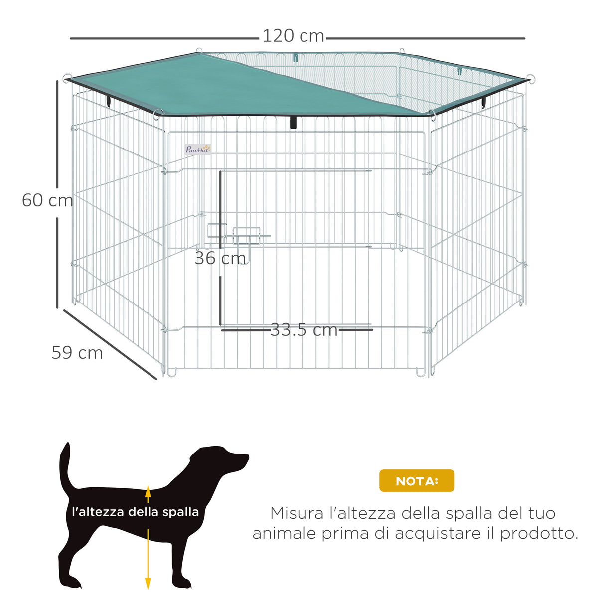 easycomfort easycomfort recinto per animali domestici con copertura impermeabile 6 moduli 59 x 60cm