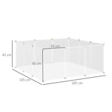 easycomfort recinto per conigli cuccioli e piccoli animali modulabile in metallo e pp 12 pannelli da 35x45cm bianco