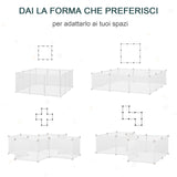 easycomfort recinto per conigli cuccioli e piccoli animali modulabile in metallo e pp 12 pannelli da 35x45cm bianco