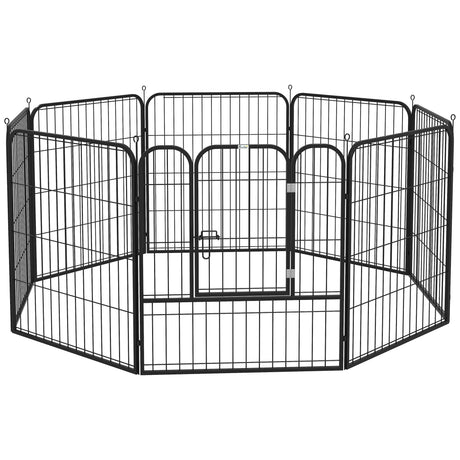 easycomfort recinto modulare per cani da interno ed esterno in metallo e acciaio 8 pannelli 79x79cm
