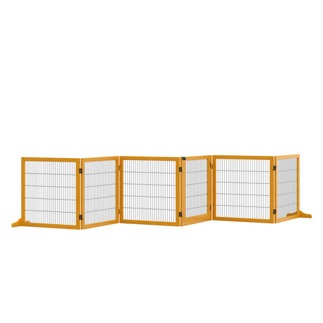 easycomfort easycomfort cancelletto per cani di piccolamedia taglia in legno e acciaio con 6 pannelli pieghevoli 432x36x70cm