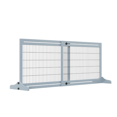 easycomfort easycomfort cancellino per cani estensibile da interno in legno e acciaio 104 183x36x69cm blu