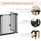 easycomfort easycomfort cancelletto di sicurezza pieghevole e regolabile in acciaio barriera per cani con chiusura automatica e sistema di blocco nero