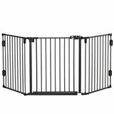 easycomfort easycomfort cancelletto di sicurezza pieghevole e regolabile in acciaio barriera per cani con chiusura automatica e sistema di blocco nero