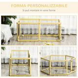 easycomfort box per cani recinto per animali 6 pannelli con porta e doppi fermi 70x62cm