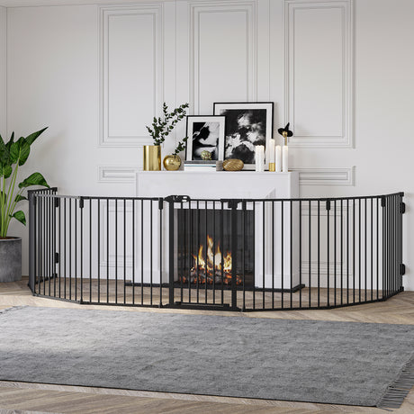 easycomfort easycomfort cancelletto di sicurezza pieghevole 8 sezioni cancellino barriera per cani in acciaio sistema di blocco e chiusura automatica nero