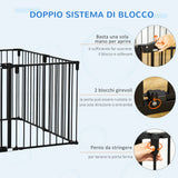 easycomfort easycomfort cancelletto di sicurezza pieghevole 8 sezioni cancellino barriera per cani in acciaio sistema di blocco e chiusura automatica nero