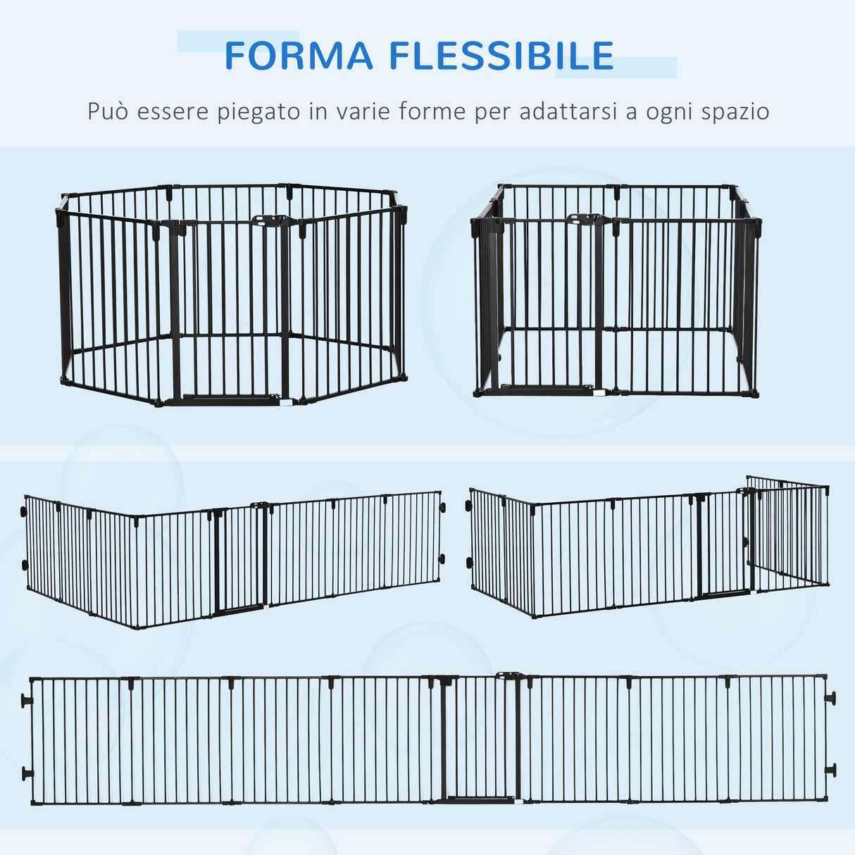 easycomfort easycomfort cancelletto di sicurezza pieghevole 8 sezioni cancellino barriera per cani in acciaio sistema di blocco e chiusura automatica nero